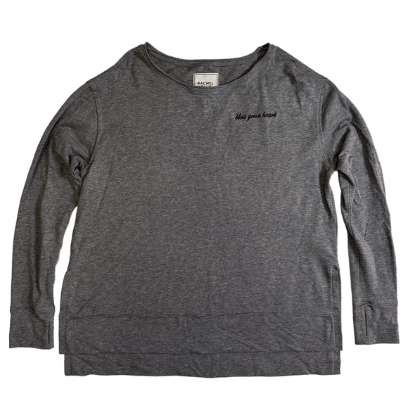 Rachel Hollis Bless Your Heart Grey Long Sleeve Shirt Size XXS Oversized NWOT - Picture 3 of 13